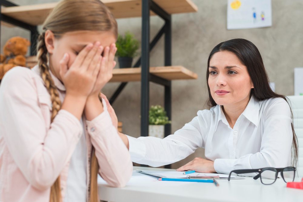 a woman comforting a girl, Medical marijuana for ADHD